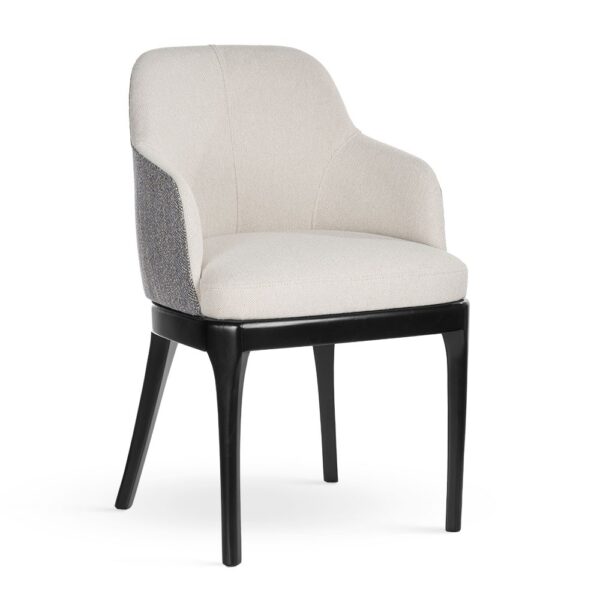 Scaun dining crem /negru din tesatura Harold