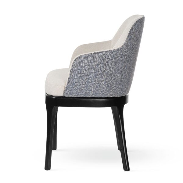 Scaun dining crem /negru din tesatura Harold - imagine 4