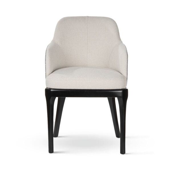 Scaun dining crem /negru din tesatura Harold - imagine 2