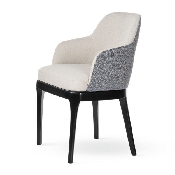 Scaun dining crem /negru din tesatura Harold - imagine 3