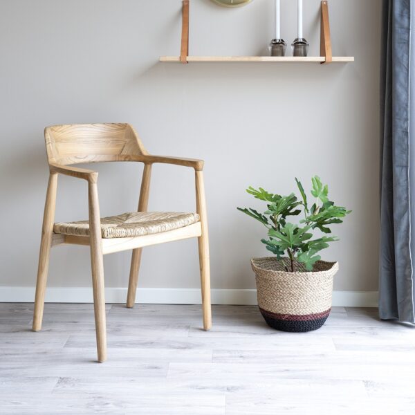 Set 2 scaune dining bej natur din lemn Getafe - imagine 6