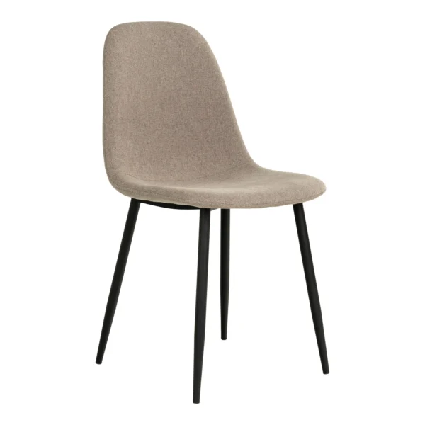 Set 2 scaune dining bej/negru din tesatura Stockholm