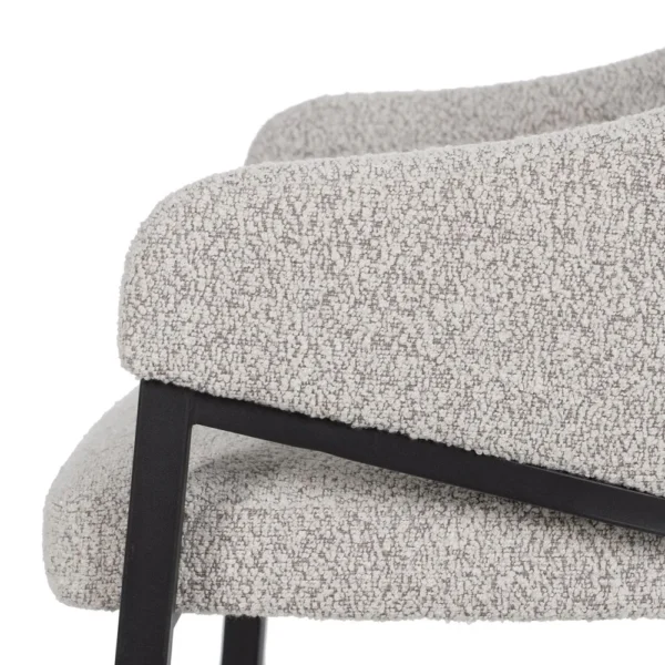Set 2 scaune dining gri din boucle Missy - imagine 7