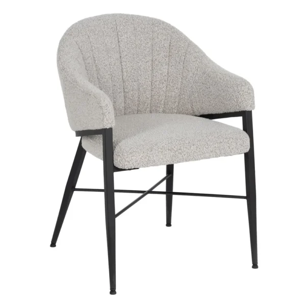 Set 2 scaune dining gri din boucle Missy
