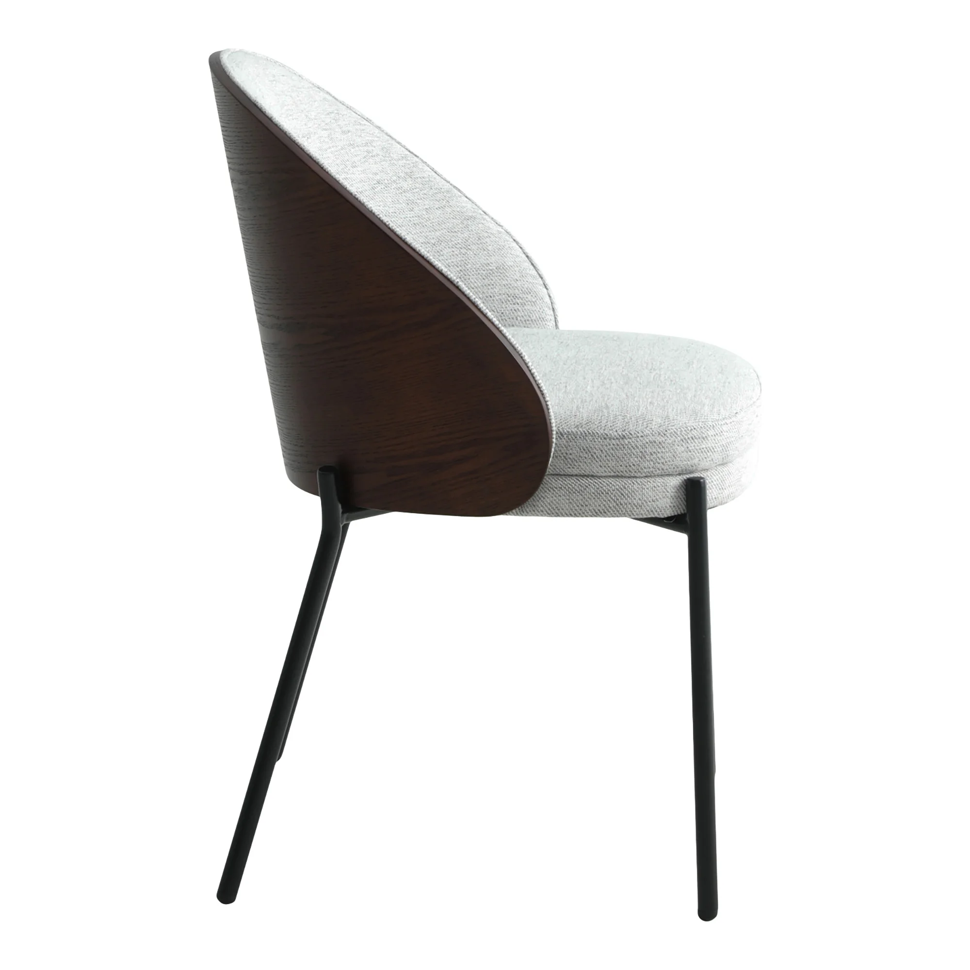 Set 2 scaune dining gri/maro din tesatura Tiletto - imagine 3