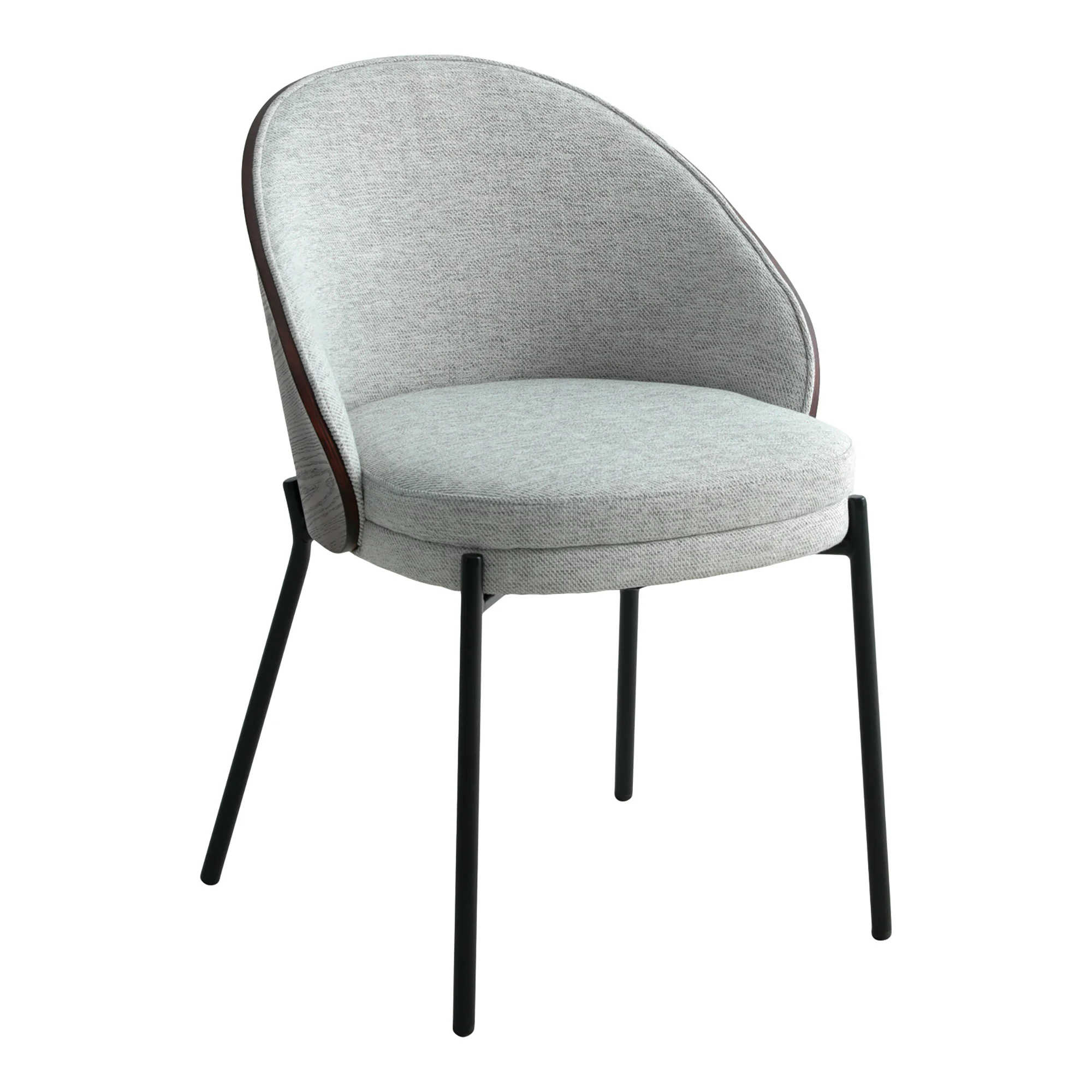 Set 2 scaune dining gri/maro din tesatura Tiletto