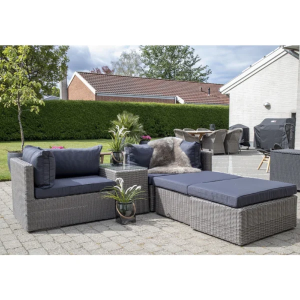 Set mobilier de exterior gri din ratan Rossi - imagine 7