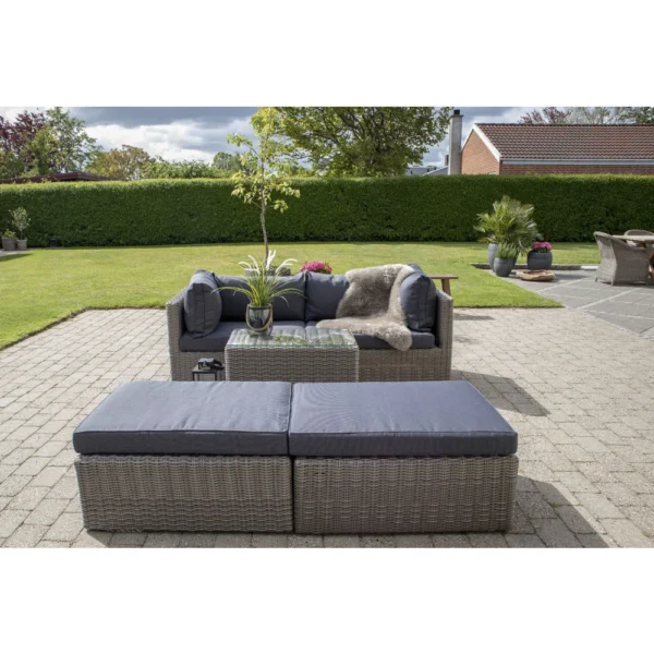 Set mobilier de exterior gri din ratan Rossi - imagine 8