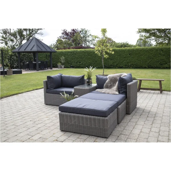 Set mobilier de exterior gri din ratan Rossi - imagine 9