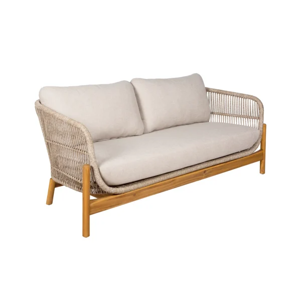 Set mobilier de exterior bej din lemn si otel Terracina - imagine 3