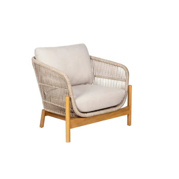 Set mobilier de exterior bej din lemn si otel Terracina - imagine 2