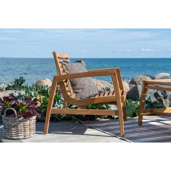 Set mobilier de exterior bej natur din lemn Santander - imagine 6