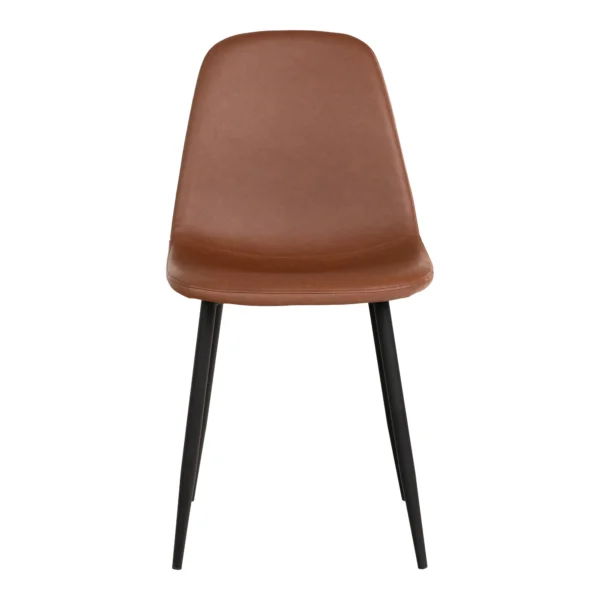 Set 2 scaune dining maro din piele Stockholm - imagine 2