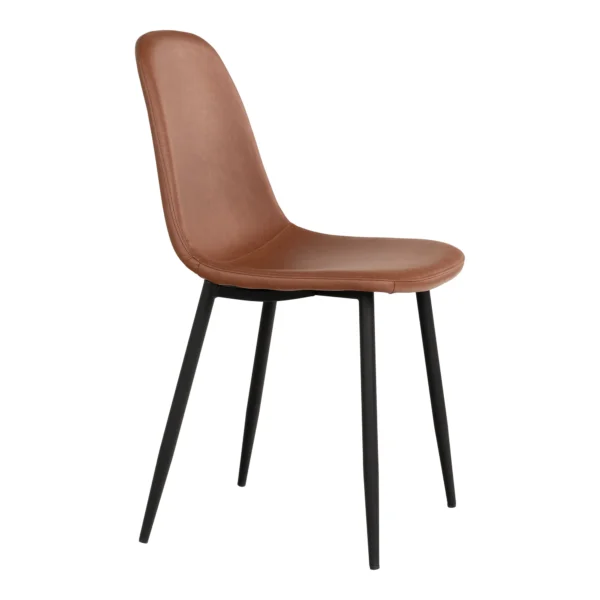 Set 2 scaune dining maro din piele Stockholm - imagine 3
