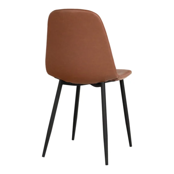 Set 2 scaune dining maro din piele Stockholm - imagine 4