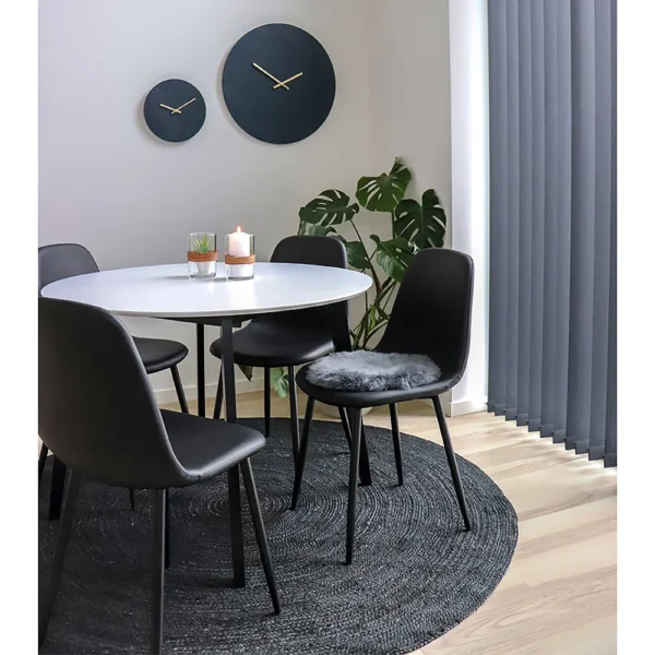 Set 2 scaune dining negre din piele Stockholm - imagine 5