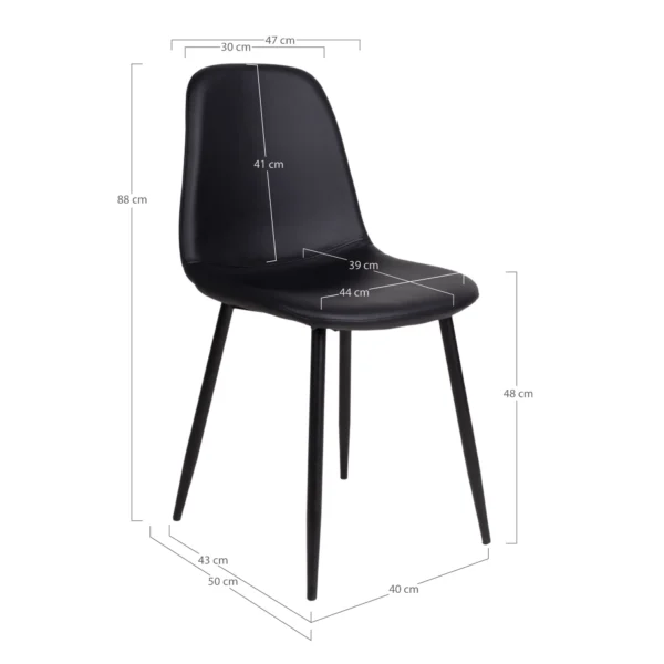 Set 2 scaune dining negre din piele Stockholm - imagine 6