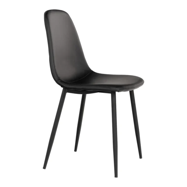 Set 2 scaune dining negre din piele Stockholm - imagine 3
