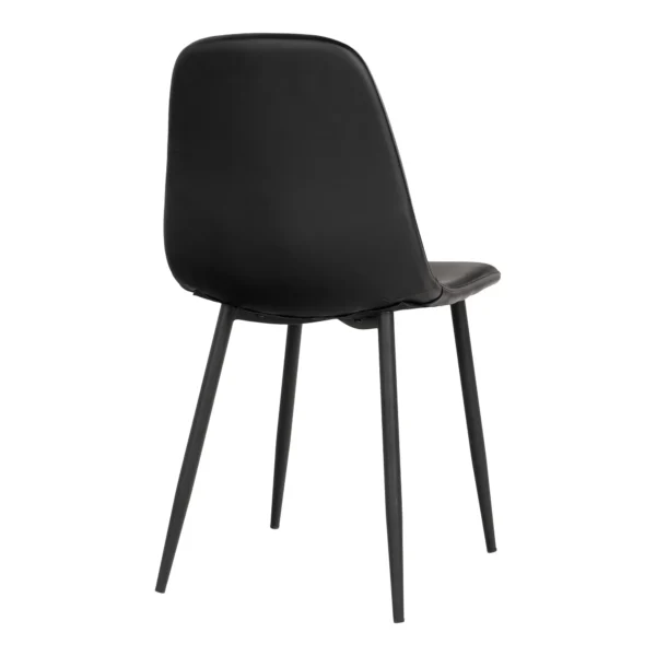 Set 2 scaune dining negre din piele Stockholm - imagine 4