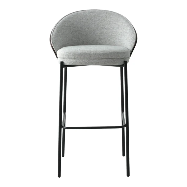 Set 2 scaune de bar gri/maro din tesatura Tiletto - imagine 2