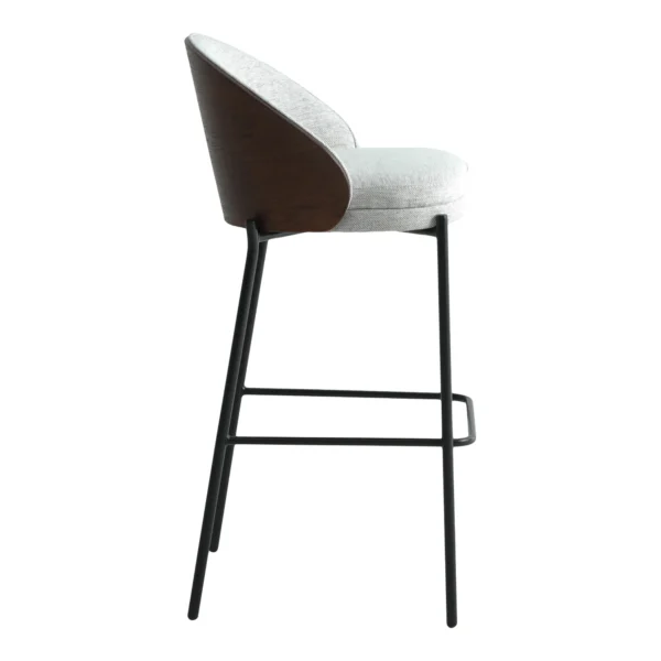 Set 2 scaune de bar gri/maro din tesatura Tiletto - imagine 3