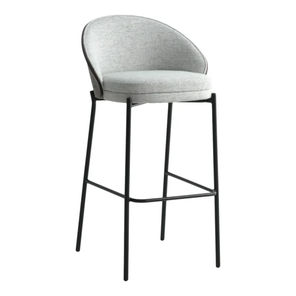 Set 2 scaune de bar gri/maro din tesatura Tiletto