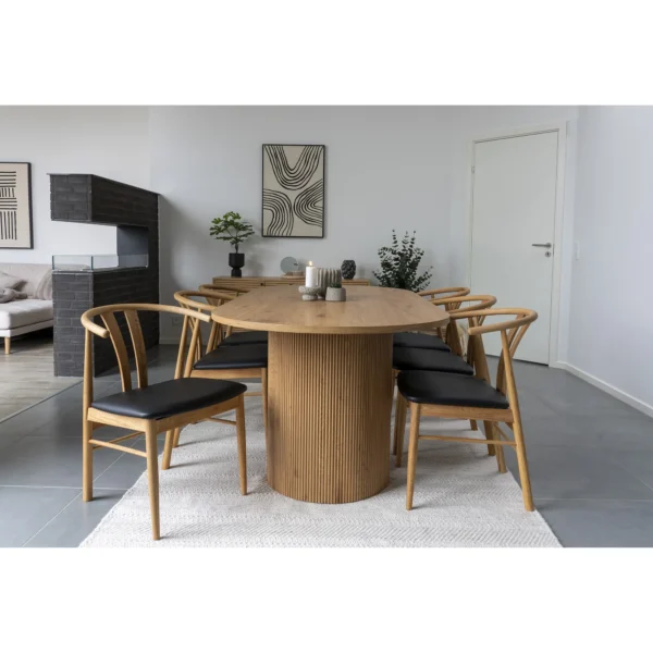 Masa dining ovala bej natur 100x210x75 Maroon - imagine 4