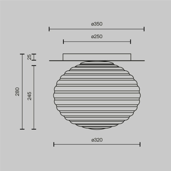 Plafoniera alba din metal si sticla cu 1 bec Reels - imagine 4