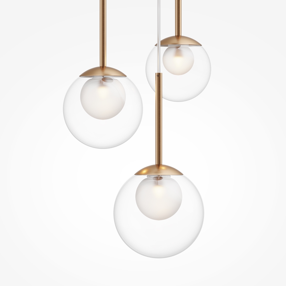 Lustra aurie din metal si sticla cu 3 becuri Basic - imagine 2