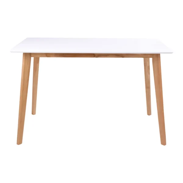 Masa dining alba/natur din lemn si MDF Vojens
