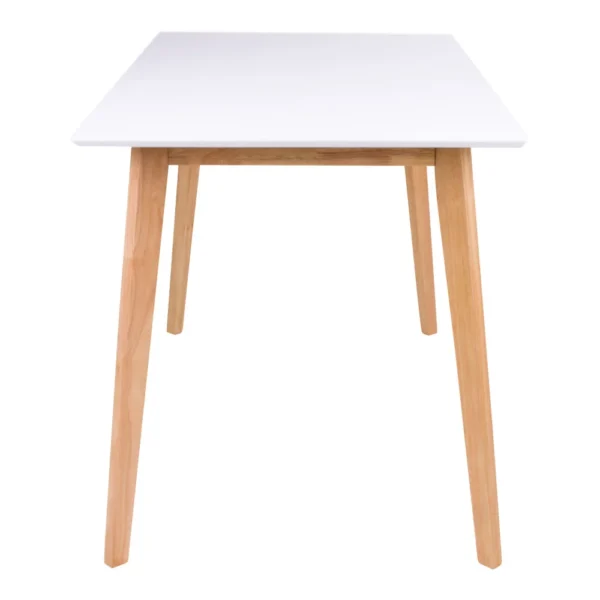 Masa dining alba/natur din lemn si MDF Vojens - imagine 3