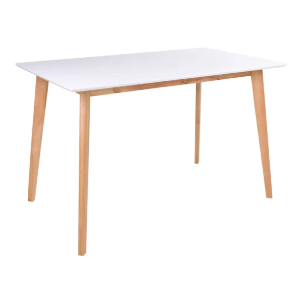 Masa dining alba/natur din lemn si MDF Vojens - imagine 2