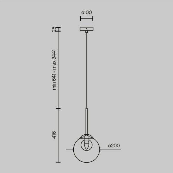 Pendul auriu din metal si sticla cu 1 bec Basic - imagine 7