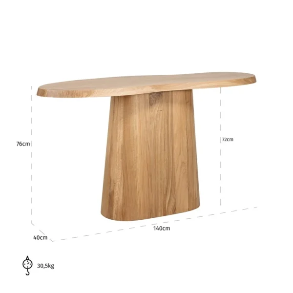 Consola bej natur din lemn de mango Odette - imagine 5