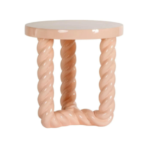 Masa laterala roz peach din polirasina Rosly