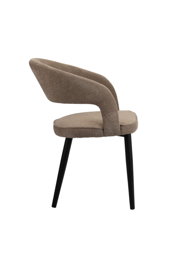 Set 2 scaune dining din tesatura maro Noah - imagine 2