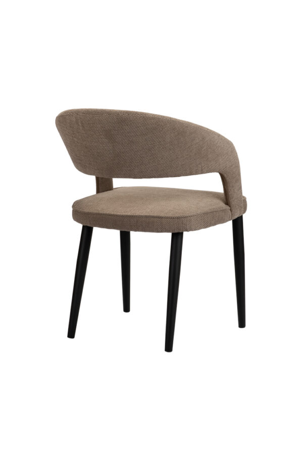 Set 2 scaune dining din tesatura maro Noah - imagine 3