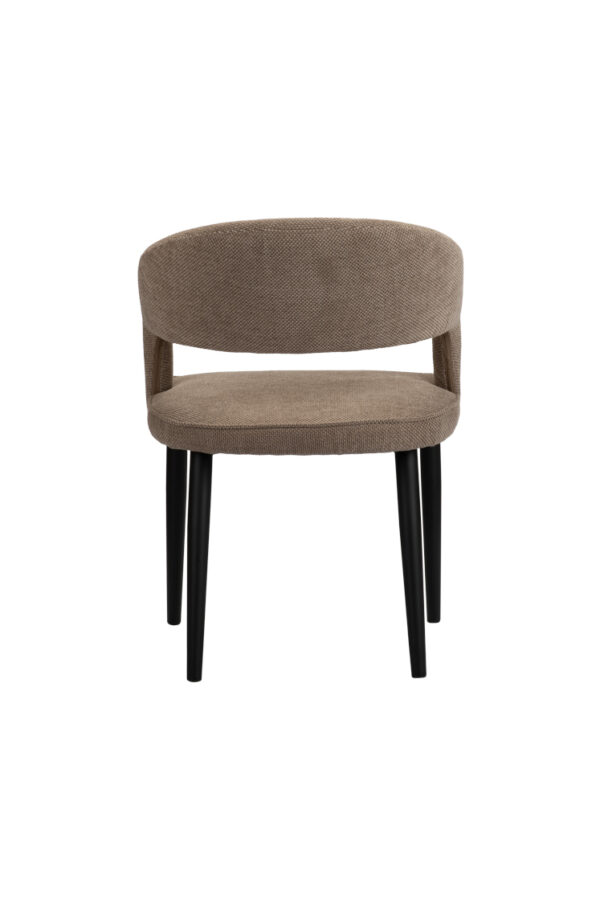 Set 2 scaune dining din tesatura maro Noah - imagine 4