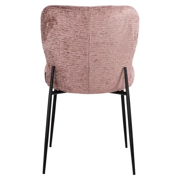 Scaun dining roz/negru din tesatura texturata Darby - imagine 4
