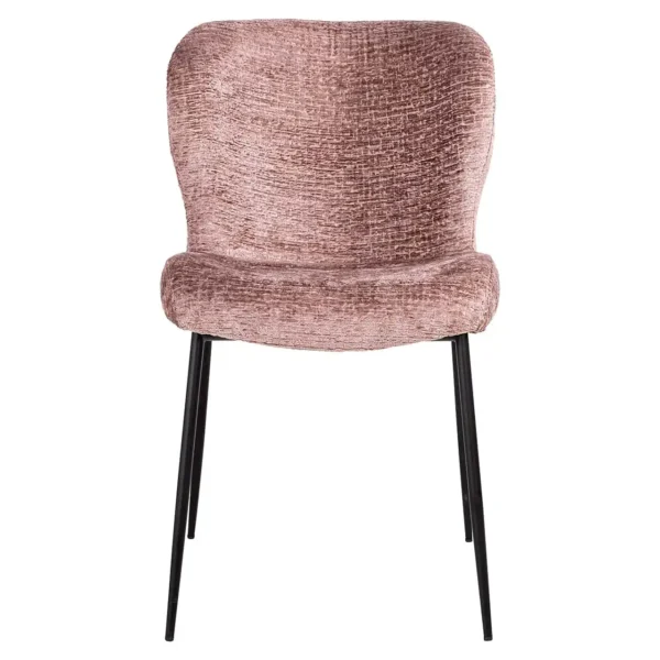 Scaun dining roz/negru din tesatura texturata Darby - imagine 2