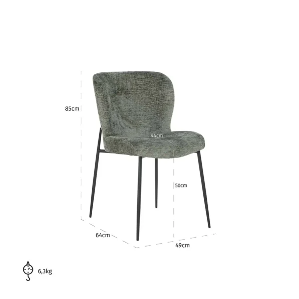 Scaun dining verde/negru din tesatura texturata Darby - imagine 13