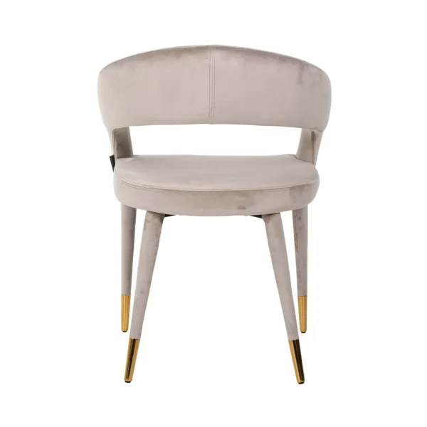 Scaun dining bej din catifea Gia - imagine 5