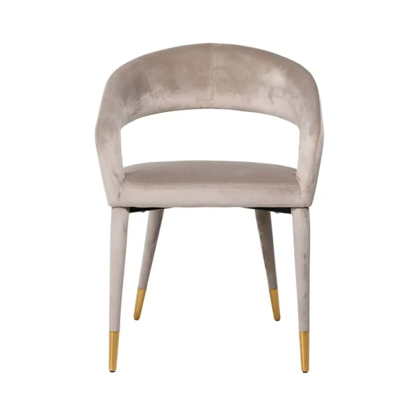 Scaun dining bej din catifea Gia - imagine 3