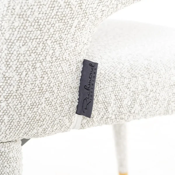 Scaun dining alb din tesatura boucle Gia - imagine 6
