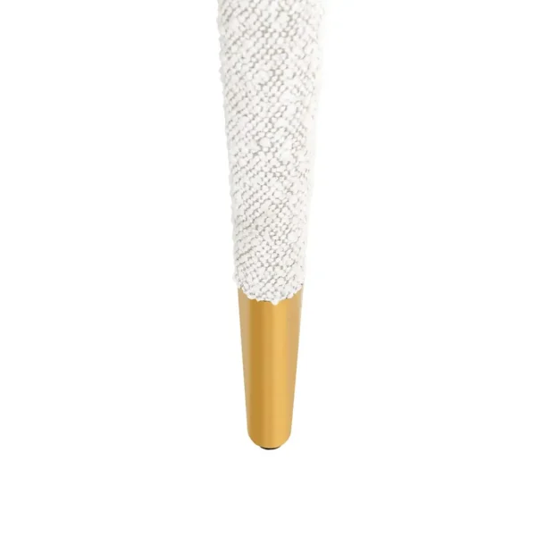 Scaun dining alb din tesatura boucle Gia - imagine 7