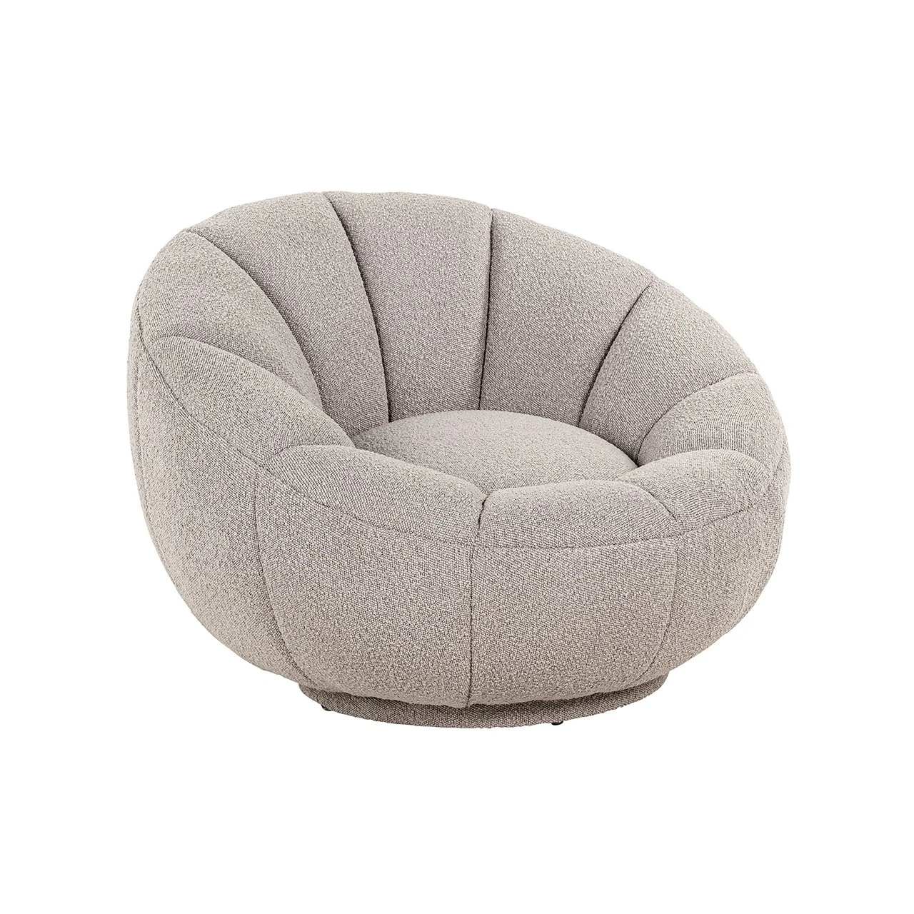 Fotoliu rotativ bej din tesatura boucle Kendall