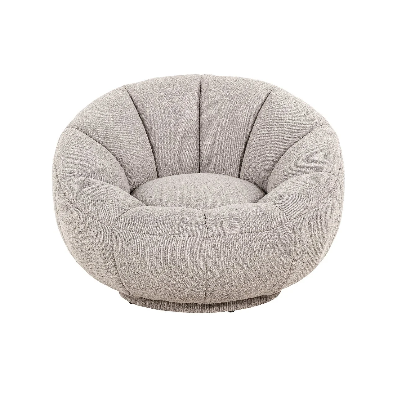 Fotoliu rotativ bej din tesatura boucle Kendall - imagine 2