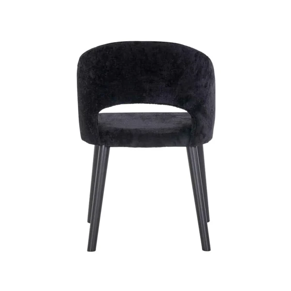 Scaun dining negru din tesatura chenille Savoy - imagine 5