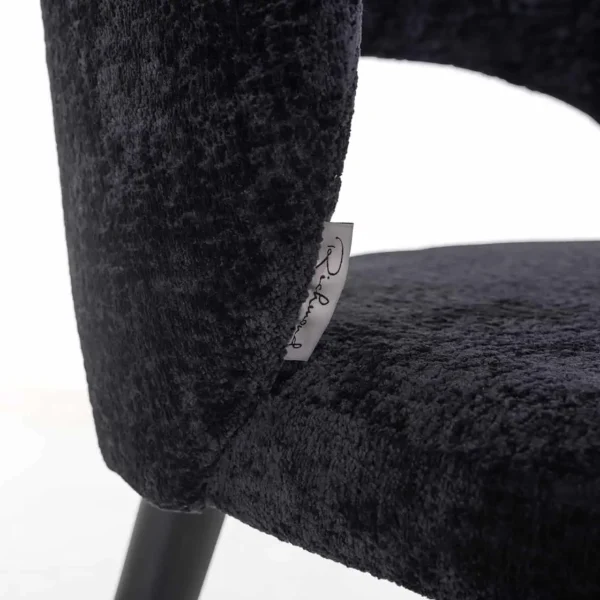 Scaun dining negru din tesatura chenille Savoy - imagine 7