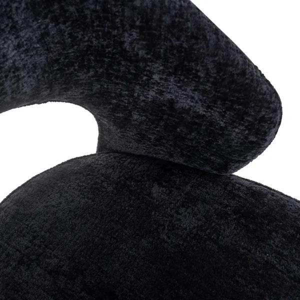Scaun dining negru din tesatura chenille Savoy - imagine 6